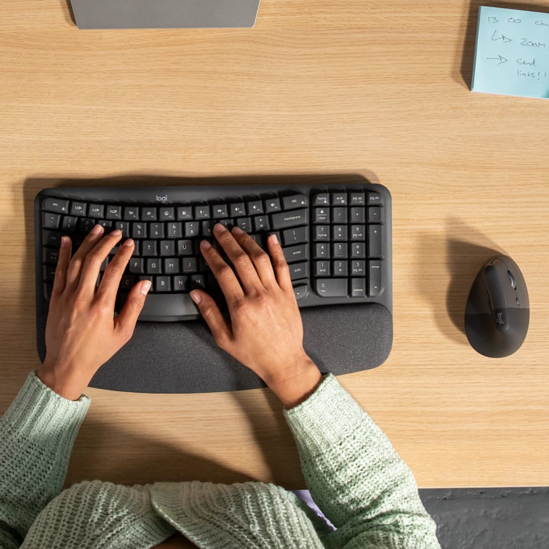Logitech Wave Keys and Lift Combo keyboard Mouse included Universal Bluetooth QWERTY US English Graphite