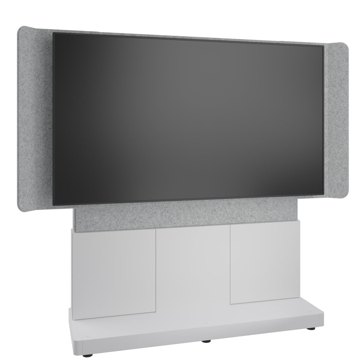 Middle Atlantic ForumTM Free-Standing 66" (3 Bay) Display Stand for (1) 70" to 75" Display, Light Colorway