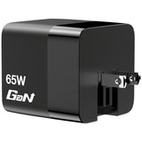 Verbatim GaN Charger 65W 2 Port retractable cable display US plugs with EU and UK adaptors