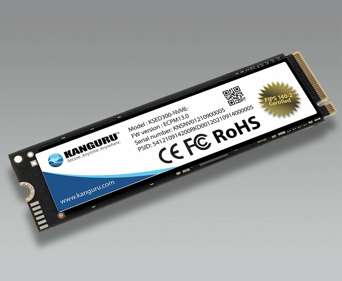 iStorage Kanguru Defender SED300 FIPS 140-2 Certified, M.2 NVMe Internal Self-Encrypting SSD - Data Defense by CIGENT-CIG-KSED300-NV-Series 2 TB Solid State Drive - M.2 2280 Internal - PCI Express NVMe (PCI Express NVMe 4.0 x4) - Blue - TAA Compliant