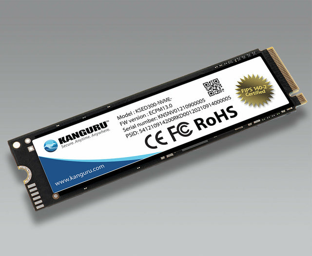 iStorage Kanguru Defender SED300 FIPS 140-2 Certified, M.2 NVMe Internal Self-Encrypting SSD - Data Defense by CIGENT-CIG-KSED300-NV-Series 2 TB Solid State Drive - M.2 2280 Internal - PCI Express NVMe (PCI Express NVMe 4.0 x4) - Blue - TAA Compliant
