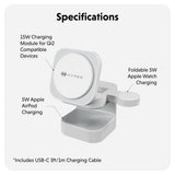 Targus HJ3320WHGL mobile device charger Headphones, Smartphone, Smartwatch White USB Wireless charging Fast charging Indoor