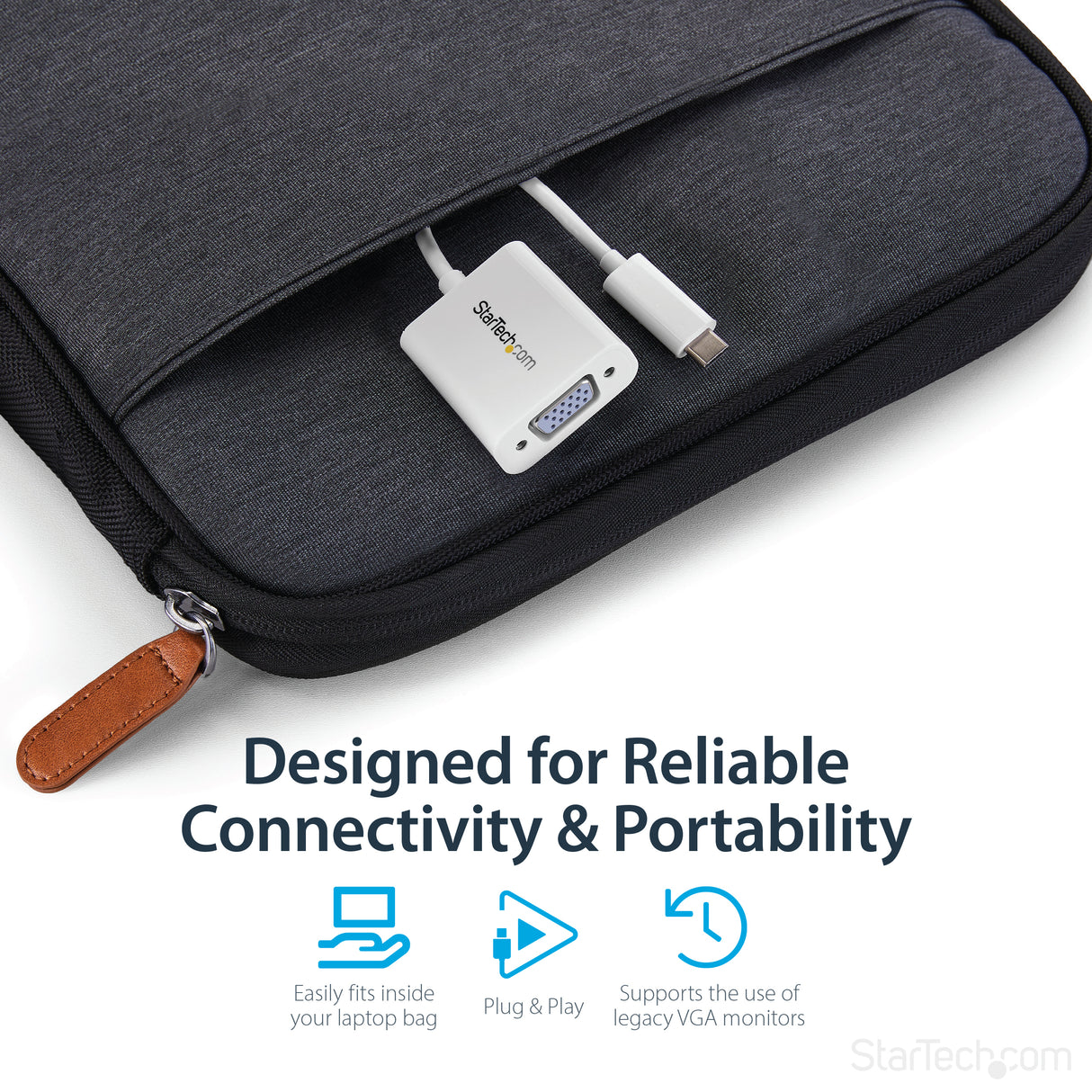 StarTech.com USB-C to VGA Adapter - White