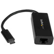 StarTech.com USB-C to Gigabit Ethernet Adapter, Black, Thunderbolt 3 / 4 Compatible, Windows & Mac, RJ45 LAN Network Converter