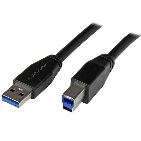 StarTech.com Active USB 3.0 (5Gbps) USB-A to USB-B Cable - M/M - 5m (15ft) - TAA