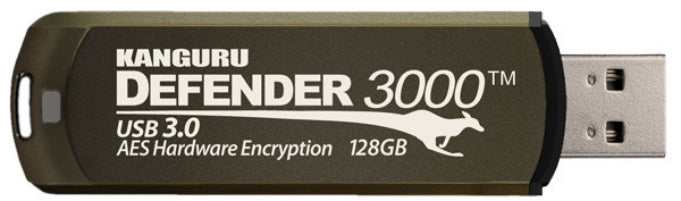 iStorage Kanguru Defender 3000™ SuperSpeed USB 3.0 | Secure Flash Drive | FIPS 140-3 Level 3 pending, FIPS 140-2 Level 3 Certified | AES-XTS 256-bit Hardware Encryption | TAA Compliant