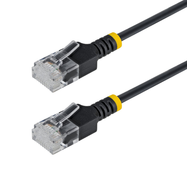 StarTech.com 4ft Black Ultra Slim Cat6A Ethernet Cable, UTP, Pure Bare Copper Wire, 34AWG Slim RJ45 Network Patch Cord, Individually Tested