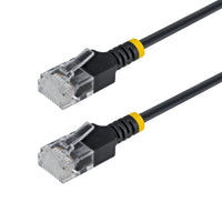 StarTech.com 10ft Black Ultra Slim Cat6A Ethernet Cable, UTP, Pure Bare Copper Wire, 34AWG Slim RJ45 Network Patch Cord, Individually Tested