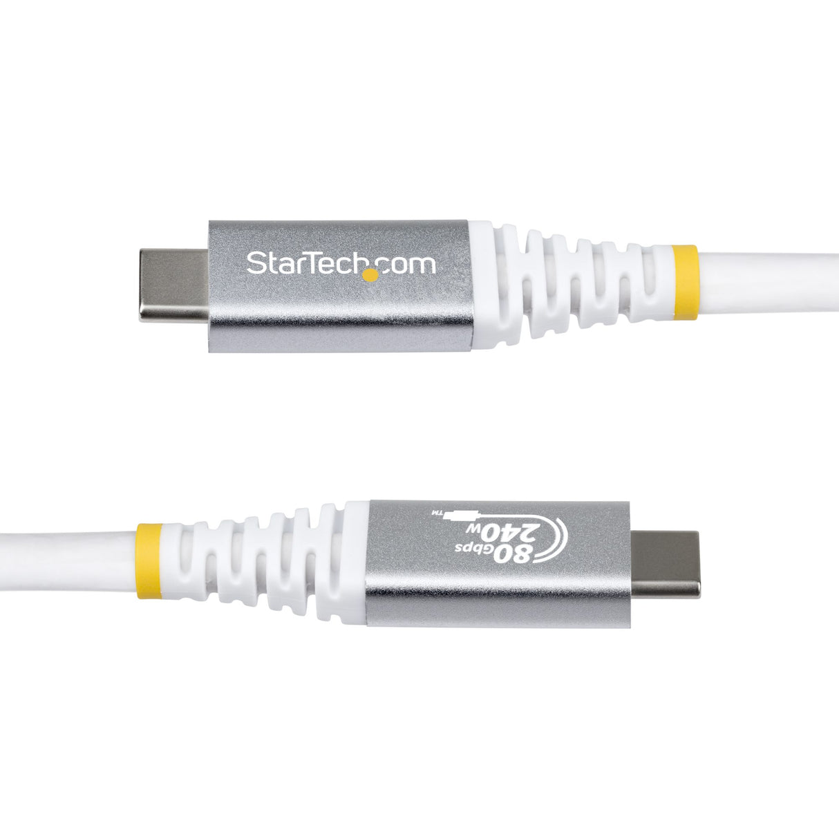 StarTech.com 1.5ft (45cm) USB4 Cable, 80Gbps, USB-IF Certified USB-C Cable, 240W PD, 8K 120Hz/4K 240Hz DP2.1 DP80, TPE Jacket, Thunderbolt 4 Compatible - White USB-C Cord