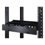 APC NetShelter Cable Management, Horizontal Cable Manager, 1U, Single Side with Cover, Black, 483 x 44 x 110 mm