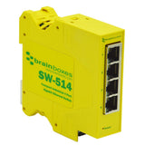 Brainboxes SW-514 network switch Unmanaged Gigabit Ethernet (10/100/1000) DIN rail Yellow