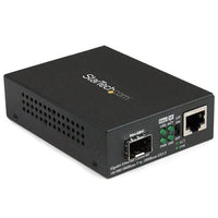 StarTech.com Multi-Mode (MM) / Single Mode (SM) Fiber Media Converter for 10/100/1000 Networks, Standalone Gigabit Ethernet to Fiber Converter, Open SFP Slot - TAA