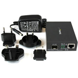 StarTech.com Multi-Mode (MM) / Single Mode (SM) Fiber Media Converter for 10/100/1000 Networks, Standalone Gigabit Ethernet to Fiber Converter, Open SFP Slot - TAA