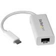 StarTech.com USB-C to Gigabit Ethernet Adapter, White, Thunderbolt 3 Compatible, Windows & Mac, RJ45 LAN Network Converter