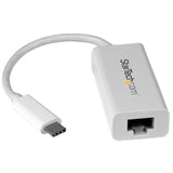 StarTech.com USB-C to Gigabit Ethernet Adapter, White, Thunderbolt 3 Compatible, Windows & Mac, RJ45 LAN Network Converter