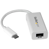 StarTech.com USB-C to Gigabit Ethernet Adapter, White, Thunderbolt 3 Compatible, Windows & Mac, RJ45 LAN Network Converter