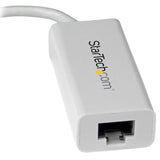 StarTech.com USB-C to Gigabit Ethernet Adapter, White, Thunderbolt 3 Compatible, Windows & Mac, RJ45 LAN Network Converter