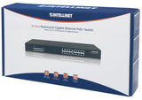 Intellinet 16-Port Gigabit Ethernet PoE+ Switch, 16 x PoE ports, IEEE 802.3at/af Power-over-Ethernet (PoE+/PoE), Endspan, Rackmount