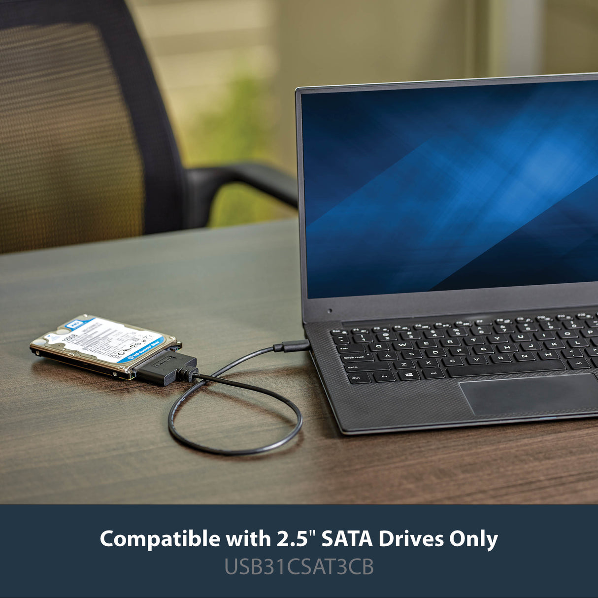 StarTech.com SATA to USB-C Cable, USB 10Gbps to 2.5in SATA I II III Hard Drive Adapter, External Converter for SSD or HDD Data Transfer