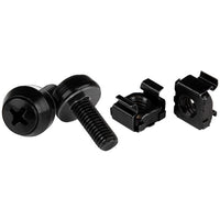 StarTech.com 100-Pack M6 12mm Screws, Square Hole Cage Nuts and Installation Tool, Hardware Mounting Kit for 19" or 10" Server Racks, Cabinets and Enclosures, Black - TAA