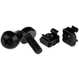 StarTech.com 50-Pack M6 12mm Screws, Square Hole Cage Nuts and Installation Tool, Hardware Mounting Kit for 19" or 10" Server Racks, Cabinets and Enclosures, Black - TAA