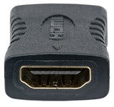 Manhattan HDMI Straight Coupler/Connector, 4K@60Hz, Suitable for ALL 4K & 1080p uses, Connect HDMI cables up to 5m on each side, Black, Female/Female, Ultra HD 4k x 2k,Lifetime Warranty,Fully Shielded,Gold Plated Contacts,Premium High Speed...