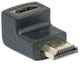 Manhattan HDMI Adapter, 4K@60Hz (Premium High Speed), Female to Male, Upward 90 Angle, Black, Ultra HD 4k x 2k, Fully Shielded, Gold Plated Contacts, Lifetime Warranty, Polybag