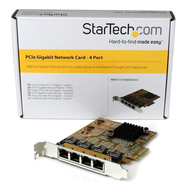 StarTech.com 4-Port PCIe Gigabit Network Adapter Card - TAA