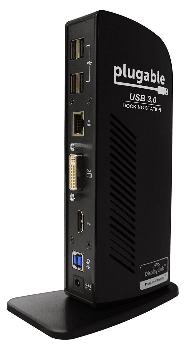 Plugable Technologies UD-3900 laptop dock/port replicator Wired USB 3.2 Gen 1 (3.1 Gen 1) Type-B Black