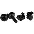 StarTech.com 100-Pack M5 12mm Screws, Square Hole Cage Nuts and Installation Tool, Hardware Mounting Kit for 19" or 10" Server Racks, Cabinets and Enclosures, Black - TAA