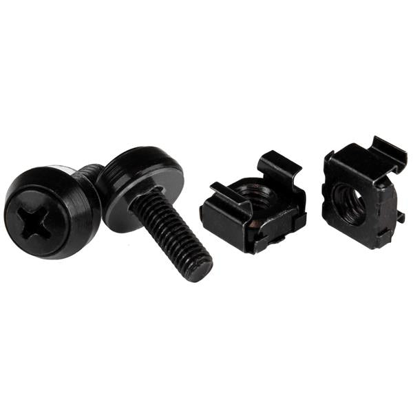 StarTech.com 50-Pack M5 12mm Screws, Square Hole Cage Nuts and Installation Tool, Hardware Mounting Kit for 19" or 10" Server Racks, Cabinets and Enclosures, Black - TAA