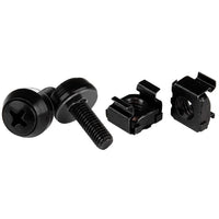StarTech.com 50-Pack M5 12mm Screws, Square Hole Cage Nuts and Installation Tool, Hardware Mounting Kit for 19" or 10" Server Racks, Cabinets and Enclosures, Black - TAA