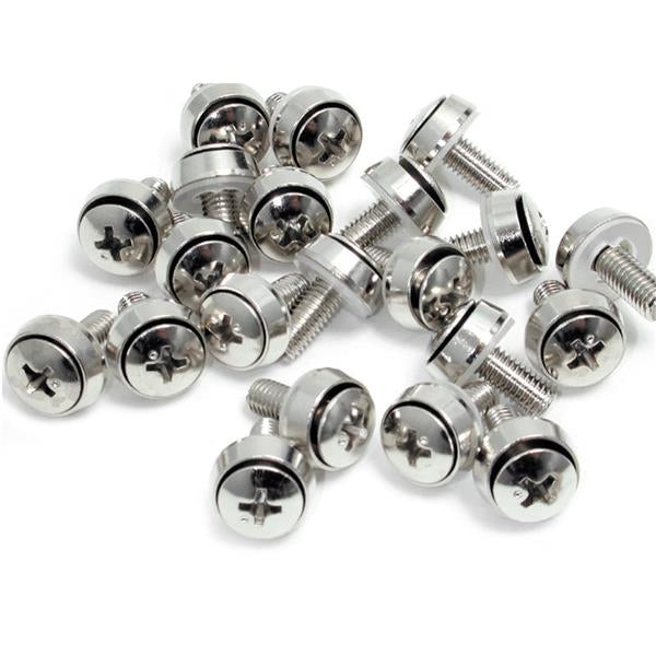 StarTech.com 100-Pack M6 12mm Screws, Mounting Screws for 19" or 10" Server Racks, Cabinets and Enclosures, Silver - TAA