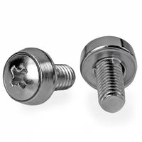 StarTech.com 100-Pack M6 12mm Screws, Mounting Screws for 19" or 10" Server Racks, Cabinets and Enclosures, Silver - TAA