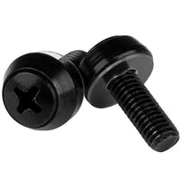 StarTech.com 100-Pack M6 12mm Screws, Mounting Screws for 19" or 10" Server Racks, Cabinets and Enclosures, Black - TAA