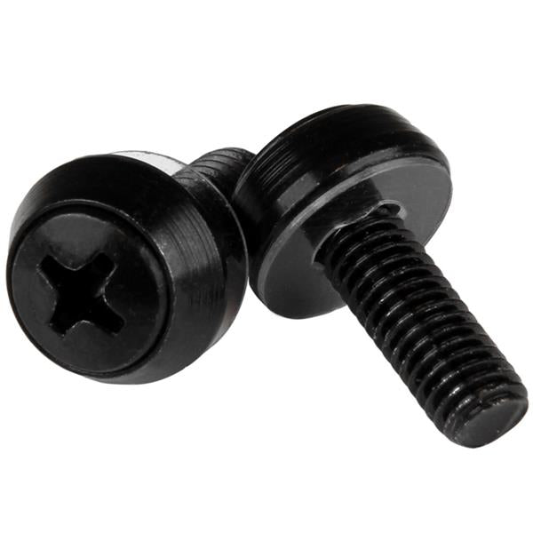 StarTech.com 100-Pack M6 12mm Screws, Mounting Screws for 19" or 10" Server Racks, Cabinets and Enclosures, Black - TAA