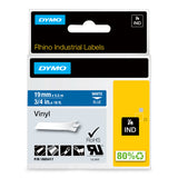 DYMO Rhino Industrial Vinyl Labels | 19 mm x 5.5 m | White Print on Blue | Self-Adhesive | for LabelManager & Rhino Label Makers