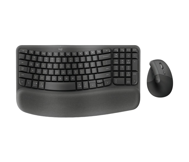 Logitech Wave Keys and Lift Combo keyboard Mouse included Universal Bluetooth QWERTY US English Graphite