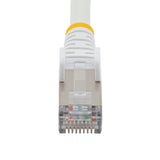 StarTech.com 6in CAT6a Ethernet Cable - White - Low Smoke Zero Halogen (LSZH) - 10GbE 500MHz 100W PoE++ Snagless RJ-45 w/Strain Reliefs S/FTP Network Patch Cord