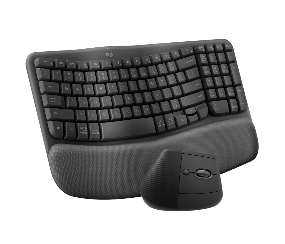 Logitech Wave Keys and Lift Combo keyboard Mouse included Universal Bluetooth QWERTY US English Graphite
