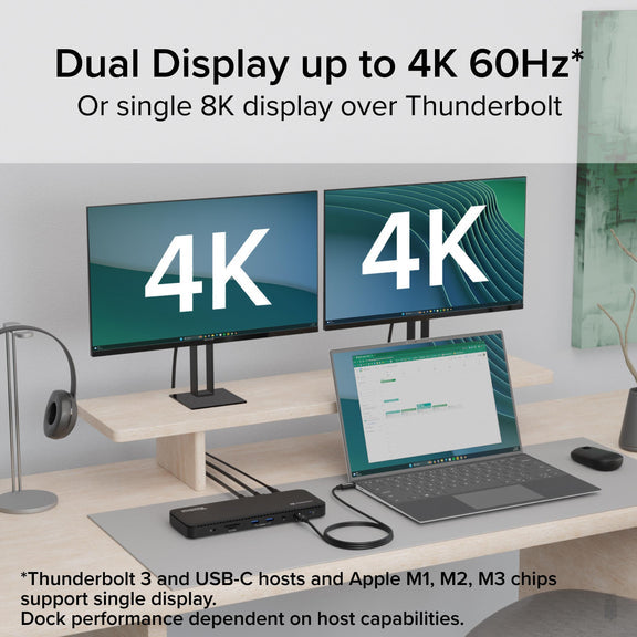Plugable Technologies TBT4-UD5 laptop dock/port replicator Wired USB 3.2 Gen 2 (3.1 Gen 2) Type-C Black