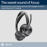 HP Poly Voyager Focus 2 Microsoft Teams Certified USB-C-C Headset +USB-C/A Adapter +Charging Stand