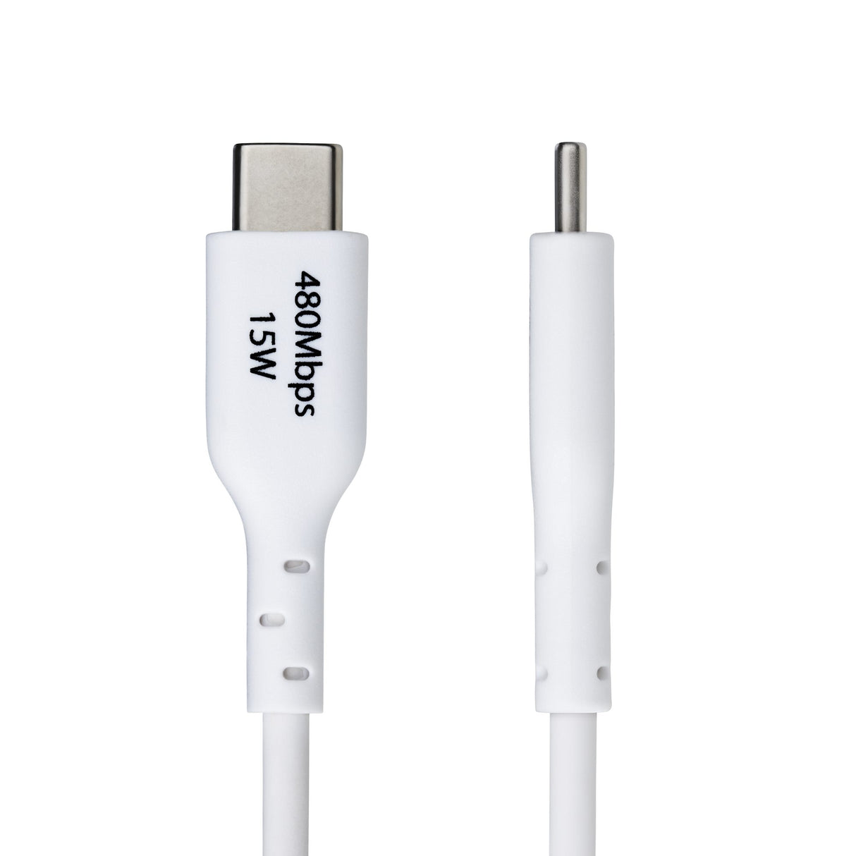 StarTech.com 3ft (91cm) USB-A to USB-C Charging Cable, Charge & Sync, 3A, USB 2.0, TPE Jacket - White USB Charging Cord