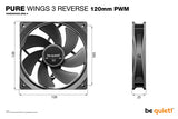 be quiet! Pure Wings 3 120mm | PWM Reverse Triple-Pack Computer case Fan 12 cm Black 3 pc(s)
