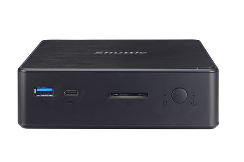 Shuttle Nano PC NC10U7 , Intel i7-8565U, 1x HDMI, 1x DP, 1x 2.5" bay, 1x M.2, 1x LAN, 1x COM, Wifi, 24/7 permanent operation, incl. VESA & Stand