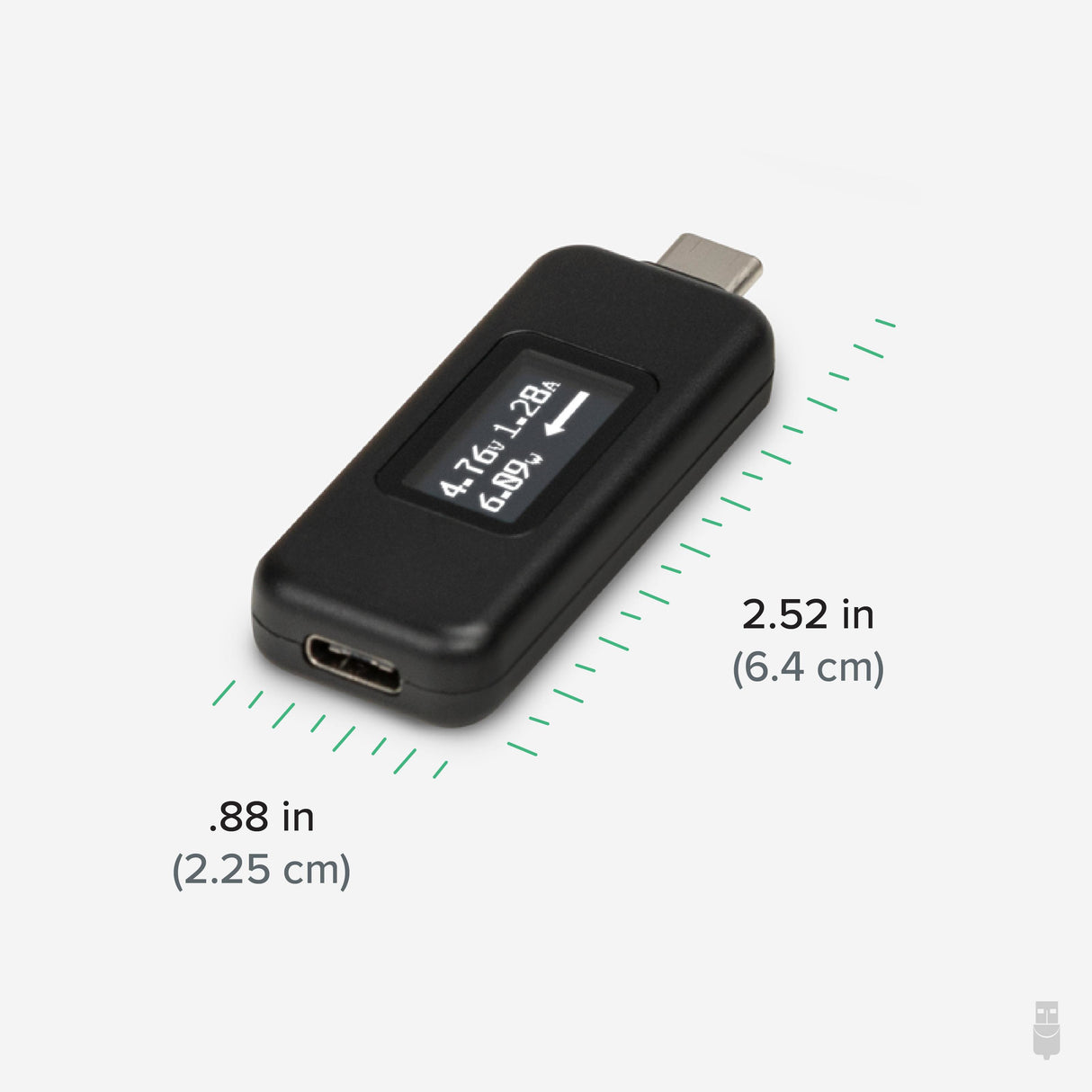 Plugable Technologies USB C Power Meter Tester for Monitoring USB-C Connections up to 240W - Digital Multimeter Tester for USB-C Cables, Laptops, Phones, Chargers - Driverless