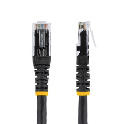 StarTech.com 25ft CAT6 Ethernet Cable - Black CAT 6 Gigabit Ethernet Wire -250MHz 100W PoE RJ45 UTP Molded Network/Patch Cord w/Strain Relief/ Individually Tested