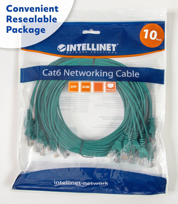 Intellinet 744560 networking cable Green 0.3 m Cat6 U/UTP (UTP)