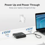 Plugable Technologies 7-in-1 USB C Docking Station Dual Monitor - Dual HDMI Dock is Compatible with Mac and Windows, USB4, Thunderbolt or USB-C, 100W PD, 2x HDMI, 1x USB-C, 1Gbps Ethernet, 1x USB 3.0, 1x SD Card