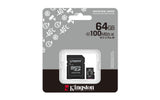 Kingston Technology 64GB microSDXC Industrial C10 A1 pSLC Card + SD Adapter